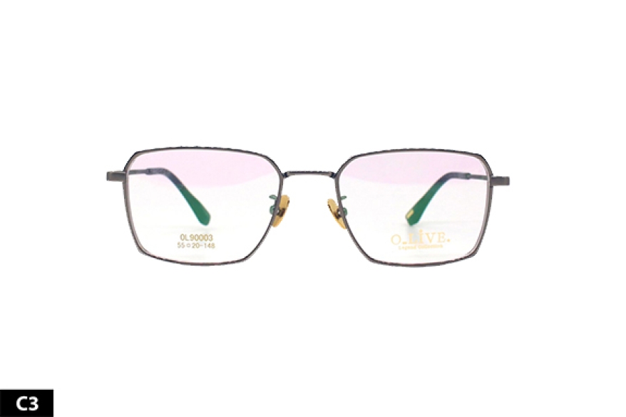 Gọng kính titanium nguyên khối olive 90001